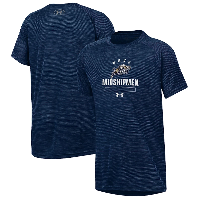 Youth Under Armour Heather Navy Midshipmen Ultra Soft Rye Tech Performance T-Shirt
