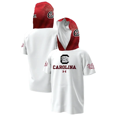 Youth Under Armour  White South Carolina Gamecocks Helmet Hoodie T-Shirt