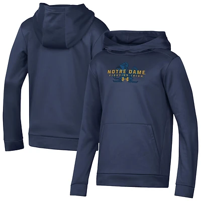 Youth Under Armour  Navy Notre Dame Fighting Irish Team Fleece Pullover Hoodie