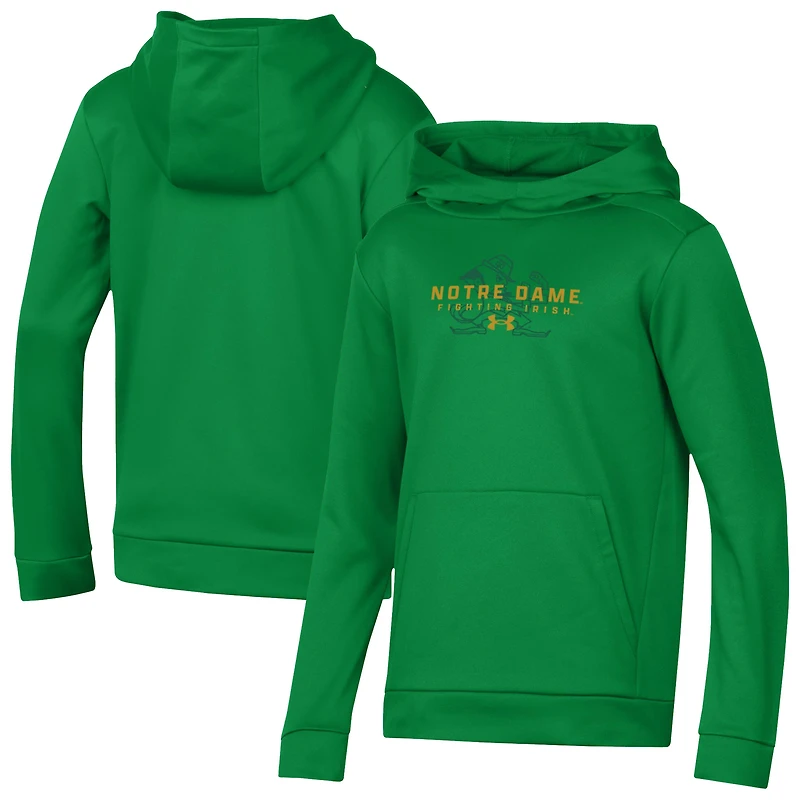 Youth Under Armour  Green Notre Dame Fighting Irish Team Fleece Pullover Hoodie