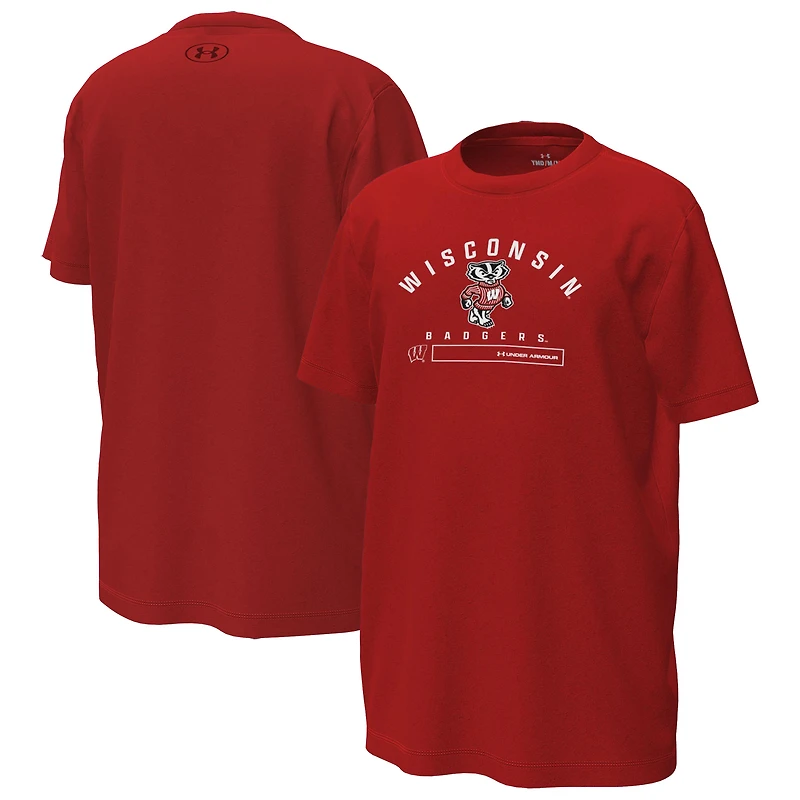 Youth Under Armour  Red Wisconsin Badgers Inline Tech Stretch T-Shirt