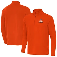Men's Antigua Orange Cincinnati Bengals Streak Intent Quarter-Zip Sweatshirt