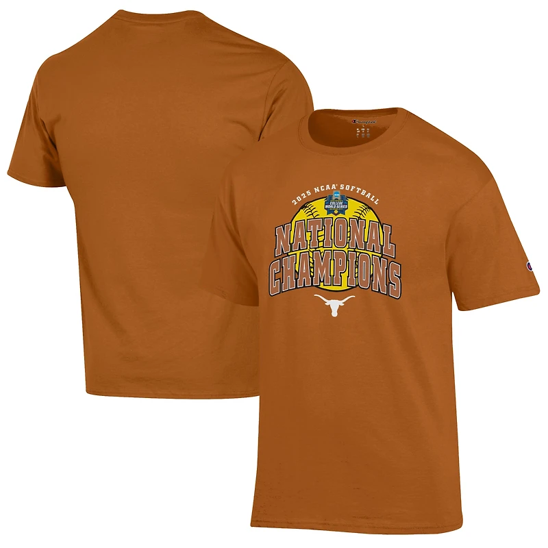Men's Champion Texas Orange Texas Longhorns 2025 NCAA Softball Women's College World Series Champions Jersey T-Shirt