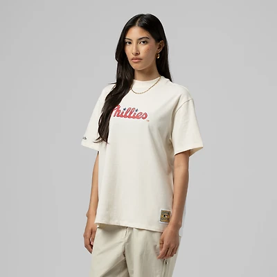 Women's Mitchell & Ness Cream Philadelphia Phillies Boyfriend T-Shirt