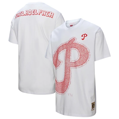 Women's Mitchell & Ness White Philadelphia Phillies Striker Premium Graphic T-Shirt