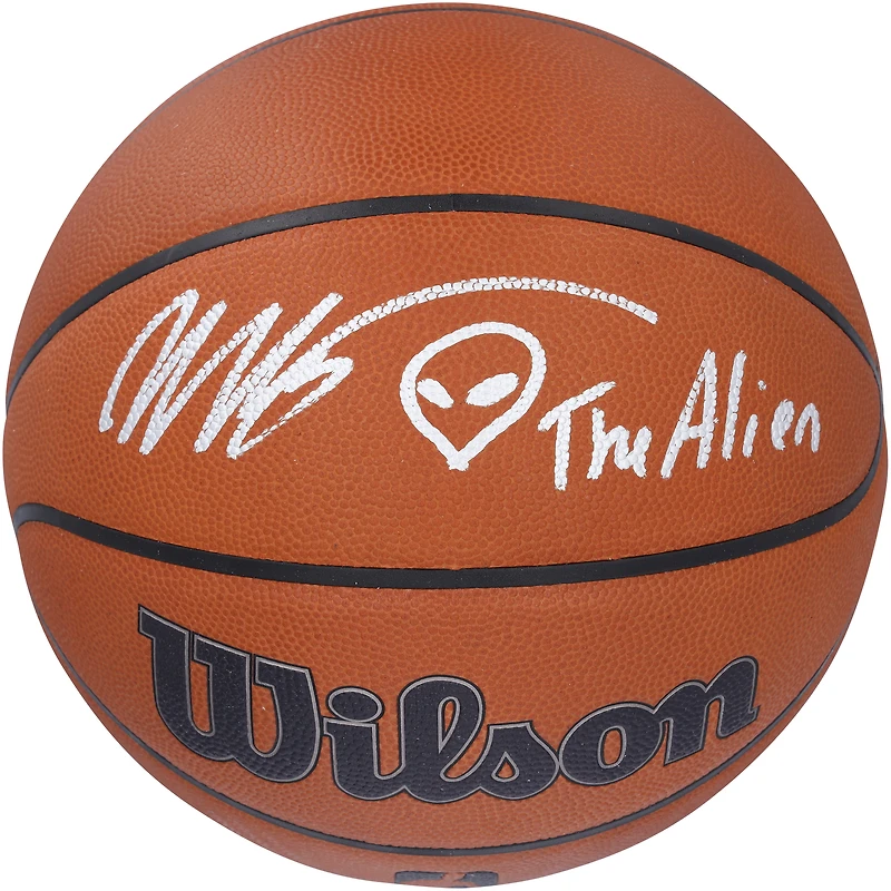 Victor Wembanyama San Antonio Spurs Autographed Wilson Basketball with Inscription and Illustration