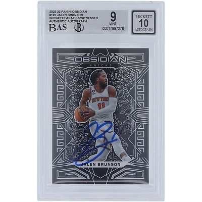 Jalen Brunson New York Knicks Autographed 2022-23 Panini Obsidian #125 Beckett Fanatics Witnessed Authenticated 9/10 Card