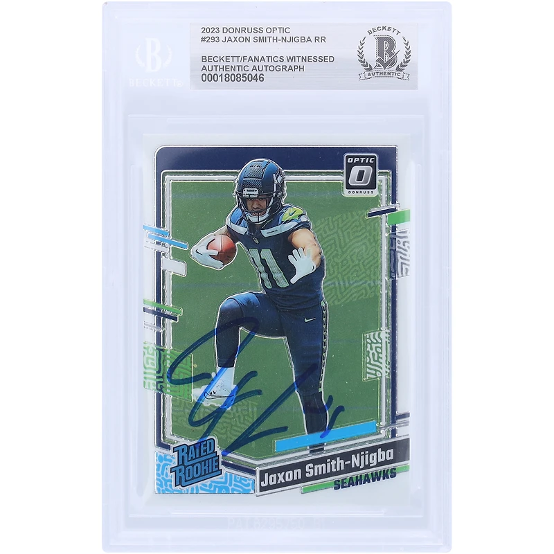 Jaxon Smith-Njigba Seattle Seahawks Autographed 2023 Panini Donruss Optic #293 Beckett Fanatics Witnessed Authenticated Rookie Card