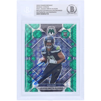 Jaxon Smith-Njigba Seattle Seahawks Autographed 2023 Panini Mosaic Mosaic Prizm #331 Beckett Fanatics Witnessed Authenticated Rookie Card