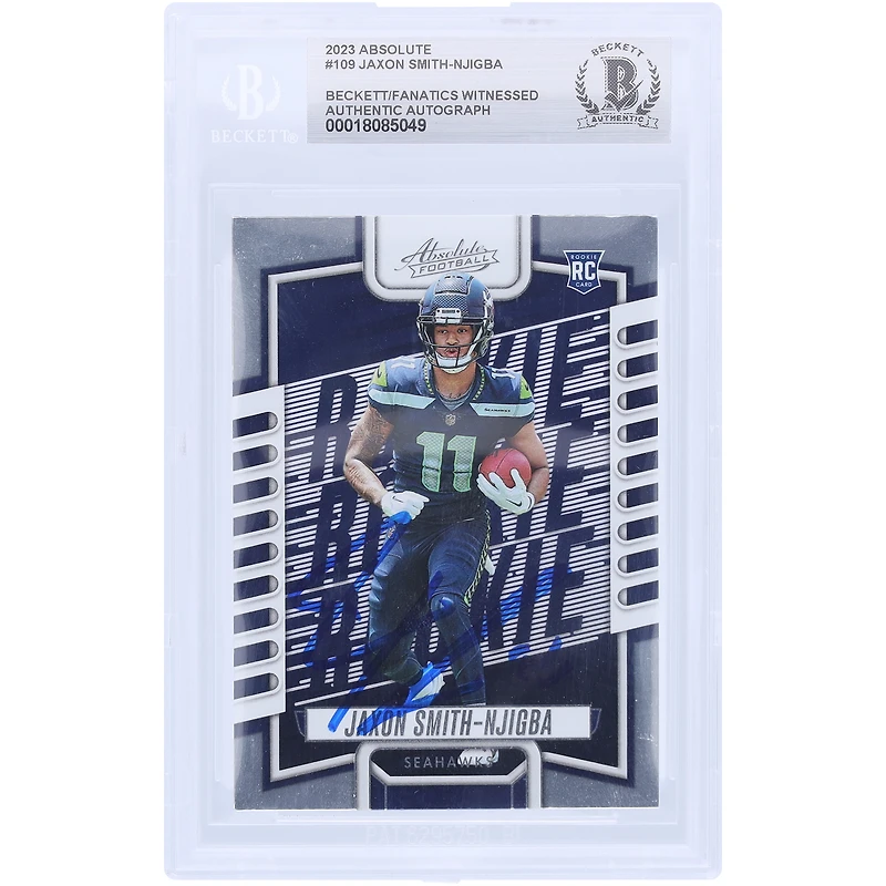 Jaxon Smith-Njigba Seattle Seahawks Autographed 2023 Panini Absolute #109 Beckett Fanatics Witnessed Authenticated Rookie Card