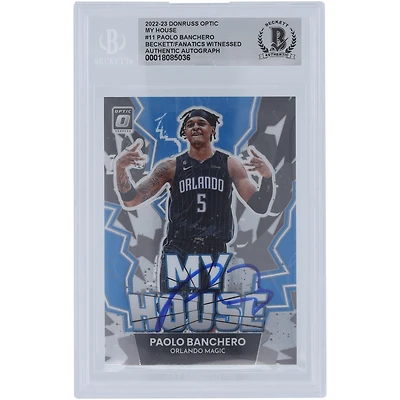 Paolo Banchero Orlando Magic Autographed 2022-23 Panini Donruss Optic My House #11 Beckett Fanatics Witnessed Authenticated Card