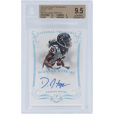DeAndre Hopkins Houston Texans Autographed 2014 Panini National Treasures Blue #S-DH #1/1 BGS Authenticated 9.5/10 Card - 9.5,9,9.5,10 Subgrades