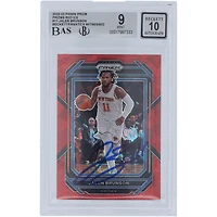 Jalen Brunson New York Knicks Autographed 2022-23 Panini Prizm Red Ice Prizm #11 Beckett Fanatics Witnessed Authenticated 9/10 Card