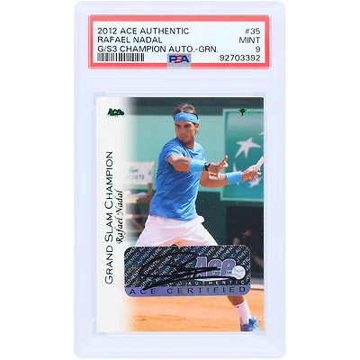 Rafael Nadal Autographed 2012 Ace Authentic Grand Slam Champion Green #35 PSA Authenticated 9 Card