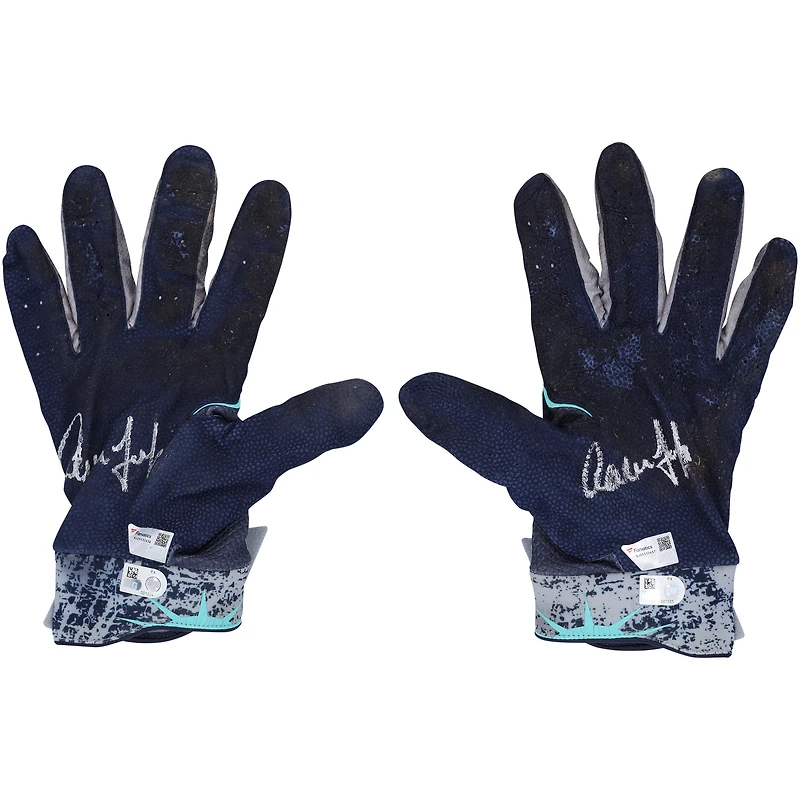 Aaron Judge New York Yankees Autographed Game-Used Navy Jordan Brand Batting Gloves from the 2024 MLB Season - XJ05532636-37