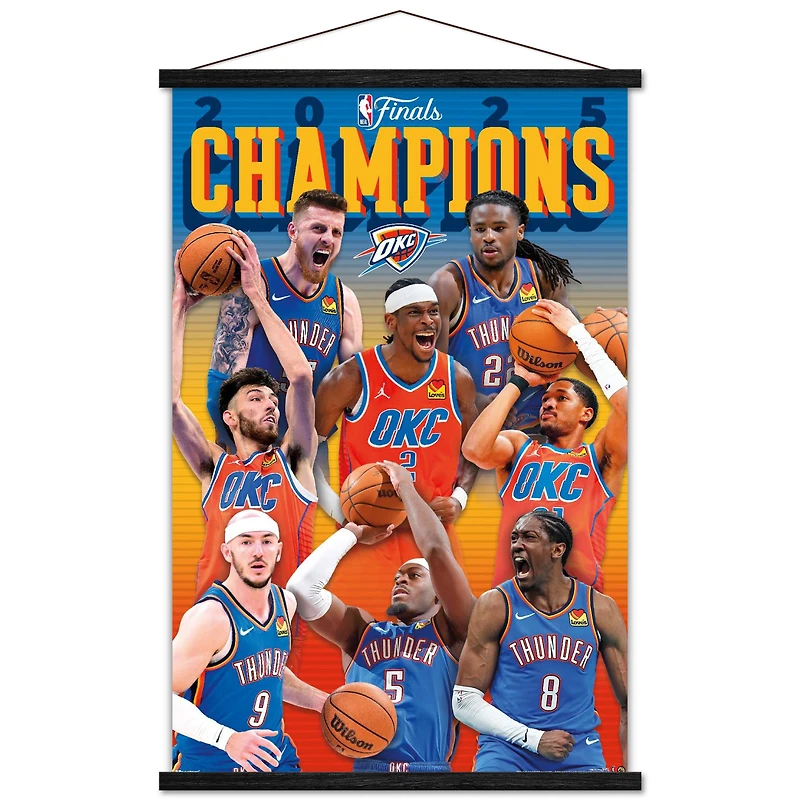 Oklahoma City Thunder 2025 NBA Finals Champions 22.375" x 34" Hanger Frame Poster