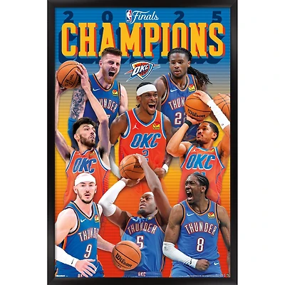 Oklahoma City Thunder 2025 NBA Finals Champions Framed 22.375" x 34" Poster