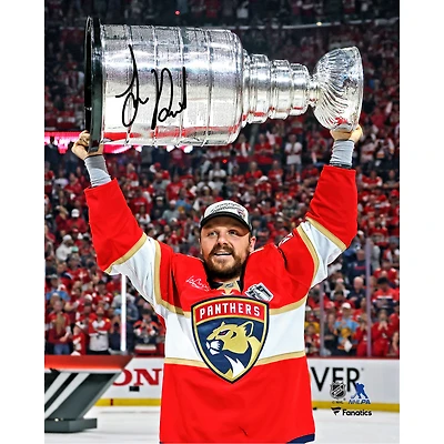 Sam Reinhart Florida Panthers Autographed 2025 Stanley Cup Champions 8" x 10" Raising Cup Photograph