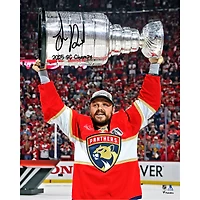 Sam Reinhart Florida Panthers Autographed 2025 Stanley Cup Champions 16" x 20" Raising Cup Photograph with "2025 SC Champs" Inscription