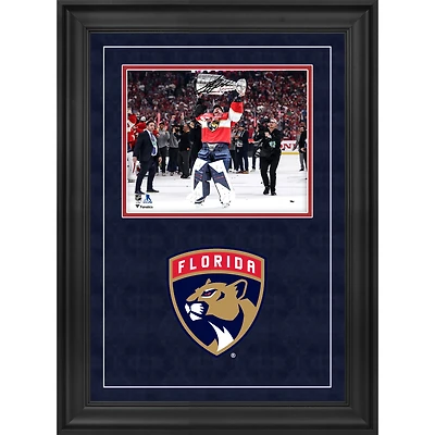 Sergei Bobrovsky Florida Panthers Autographed 2025 Stanley Cup Champions Deluxe Framed 8" x 10" Raising Cup Photograph