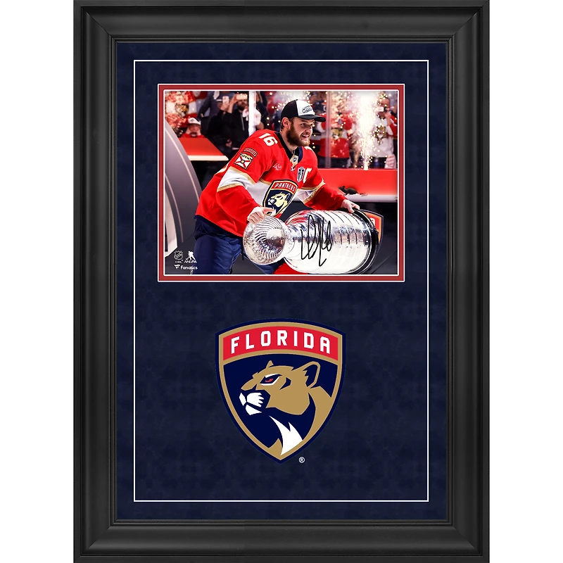 Aleksander Barkov Florida Panthers Autographed 2025 Stanley Cup Champions Deluxe Framed 8" x 10" Raising Cup Photograph