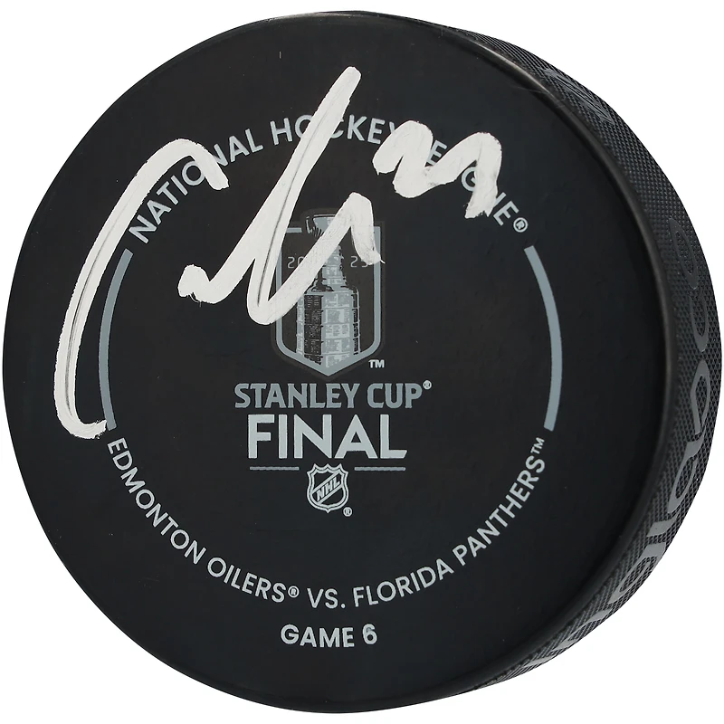 Carter Verhaeghe Florida Panthers Autographed 2025 Stanley Cup Champions Official Game Puck