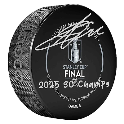 Sergei Bobrovsky Florida Panthers Autographed 2025 Stanley Cup Champions Official Game Puck with "2025 SC Champs" Inscription