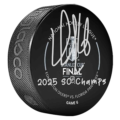 Aleksander Barkov Florida Panthers Autographed 2025 Stanley Cup Champions Official Game Puck with "2025 SC Champs" Inscription