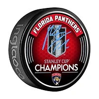 Matthew Tkachuk Florida Panthers Autographed 2025 Stanley Cup Champions Hockey Puck