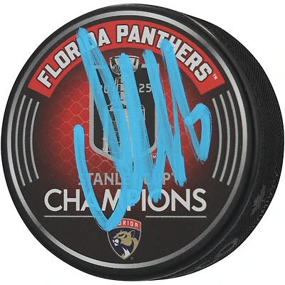 Aleksander Barkov Florida Panthers Autographed 2025 Stanley Cup Champions Hockey Puck