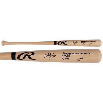 Jac Caglianone Kansas City Royals Autographed Blonde Rawlings Pro Bat with "First Hit + RBI 6/5/25" Inscription - Limited Edition of 10