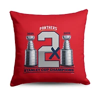 The Northwest Group Florida Panthers Two-Time Stanley Cup Champions 18" x 18" Throw Pillow