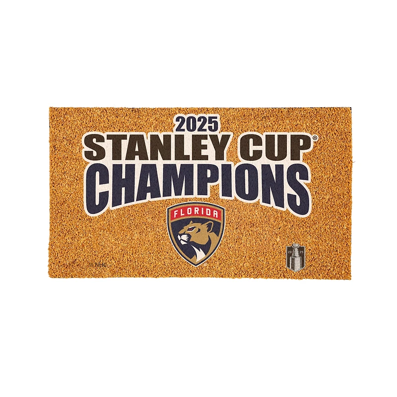 Florida Panthers 2025 Stanley Cup Champions 28" x 16" Color Logo Coir Mat