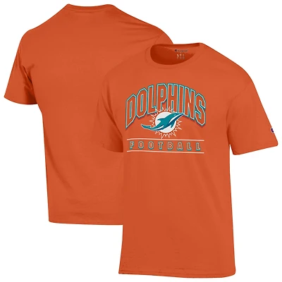 Men's Champion  Orange Miami Dolphins Football T-Shirt