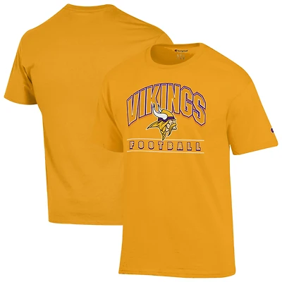 Men's Champion  Gold Minnesota Vikings Helmet T-Shirt