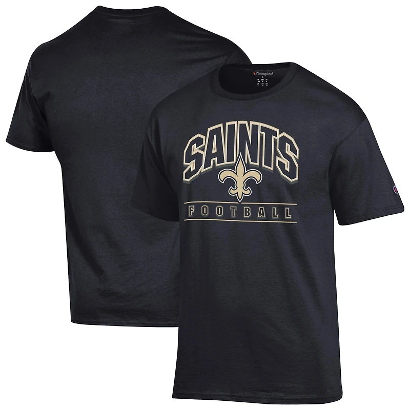 Men's Champion  Black New Orleans Saints Helmet T-Shirt