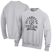 Men's Champion  Heather Gray Pittsburgh Steelers Reverse Weave Fleece Pullover Sweatshirt