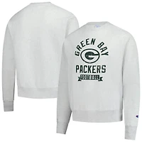 Men's Champion  Heather Gray Green Bay Packers Reverse Weave Fleece Pullover Sweatshirt