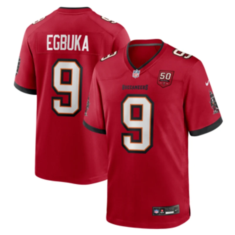 Men's Nike Emeka Egbuka Red Tampa Bay Buccaneers  Team Game Jersey