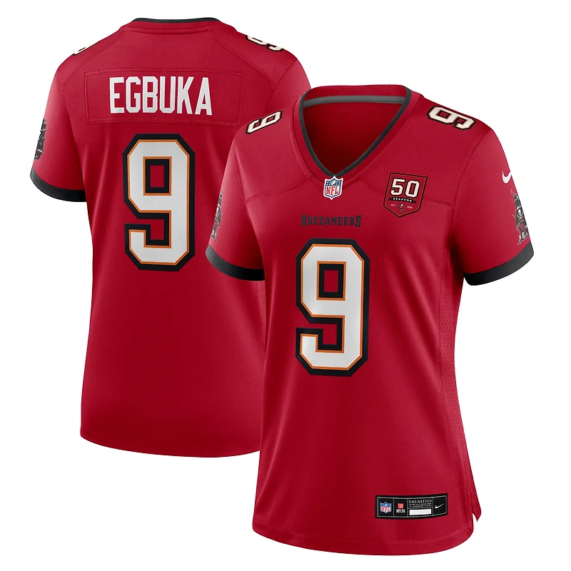 Women's Nike Emeka Egbuka Red Tampa Bay Buccaneers 50th Season Team Game Jersey