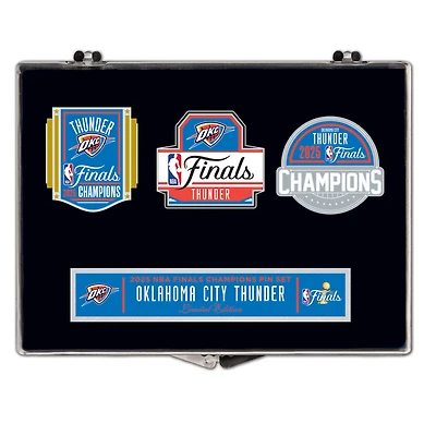 WinCraft  Oklahoma City Thunder 2025 NBA Finals Champions Three-Piece Collector Pin Set