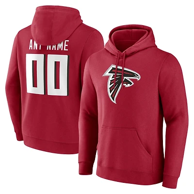 Men's Red Atlanta Falcons Team Authentic Custom Name & Number Pullover Hoodie