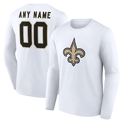 Men's New Orleans Saints Team Authentic Custom Name & Number Long Sleeve T-Shirt