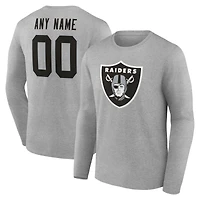 Men's Gray Las Vegas Raiders Team Authentic Custom Name & Number Long Sleeve T-Shirt