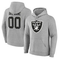 Men's Gray Las Vegas Raiders Team Authentic Custom Name & Number Pullover Hoodie