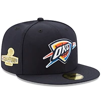 Men's New Era  Navy Oklahoma City Thunder 2025 NBA Finals Champions Side Patch 59FIFTY Fitted Hat