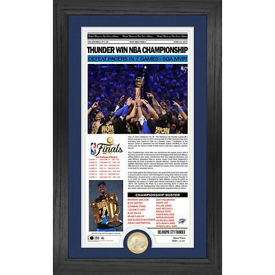Highland Mint Oklahoma City Thunder 2025 NBA Finals Champions 12" x 20" Front Page News Cover Bronze Coin Photo Mint