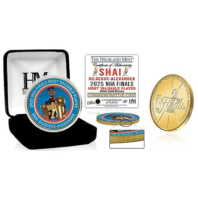 Highland Mint Shai Gilgeous-Alexander Oklahoma City Thunder 2025 NBA Finals Champions MVP Bronze Color Coin