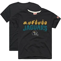 Youth Homage Charcoal Jacksonville Jaguars Love Sign x ASL 2.0 Tri-Blend T-Shirt