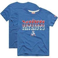 Youth Homage Royal New England Patriots Love Sign x ASL 2.0 Tri-Blend T-Shirt